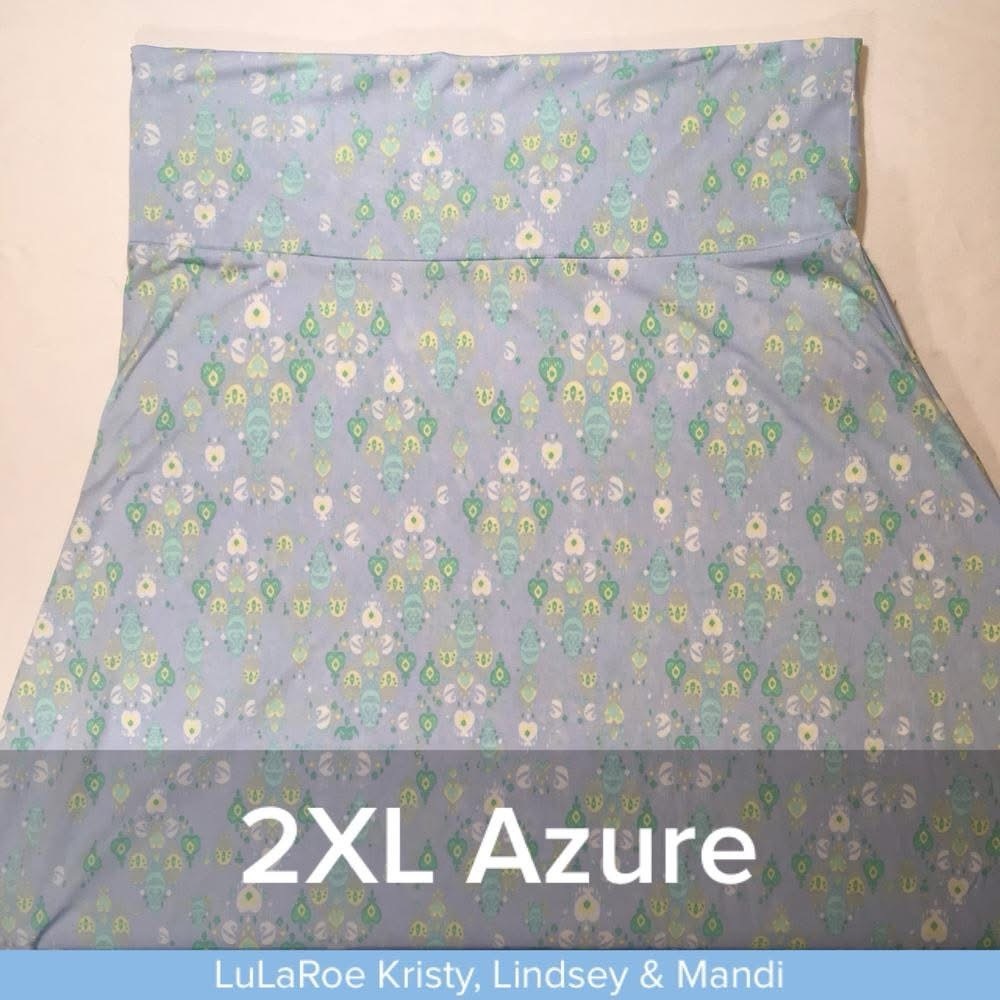 LuLaRoe Azure Blue Floral Midi Skirt